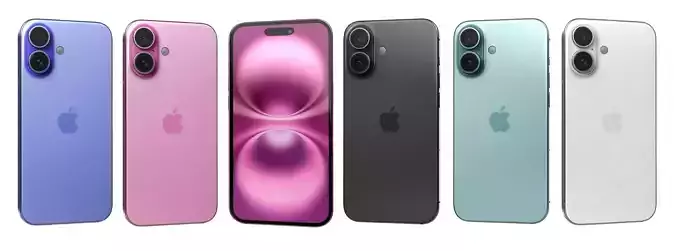 Apple iPhone 16 All Colors High Poly 
