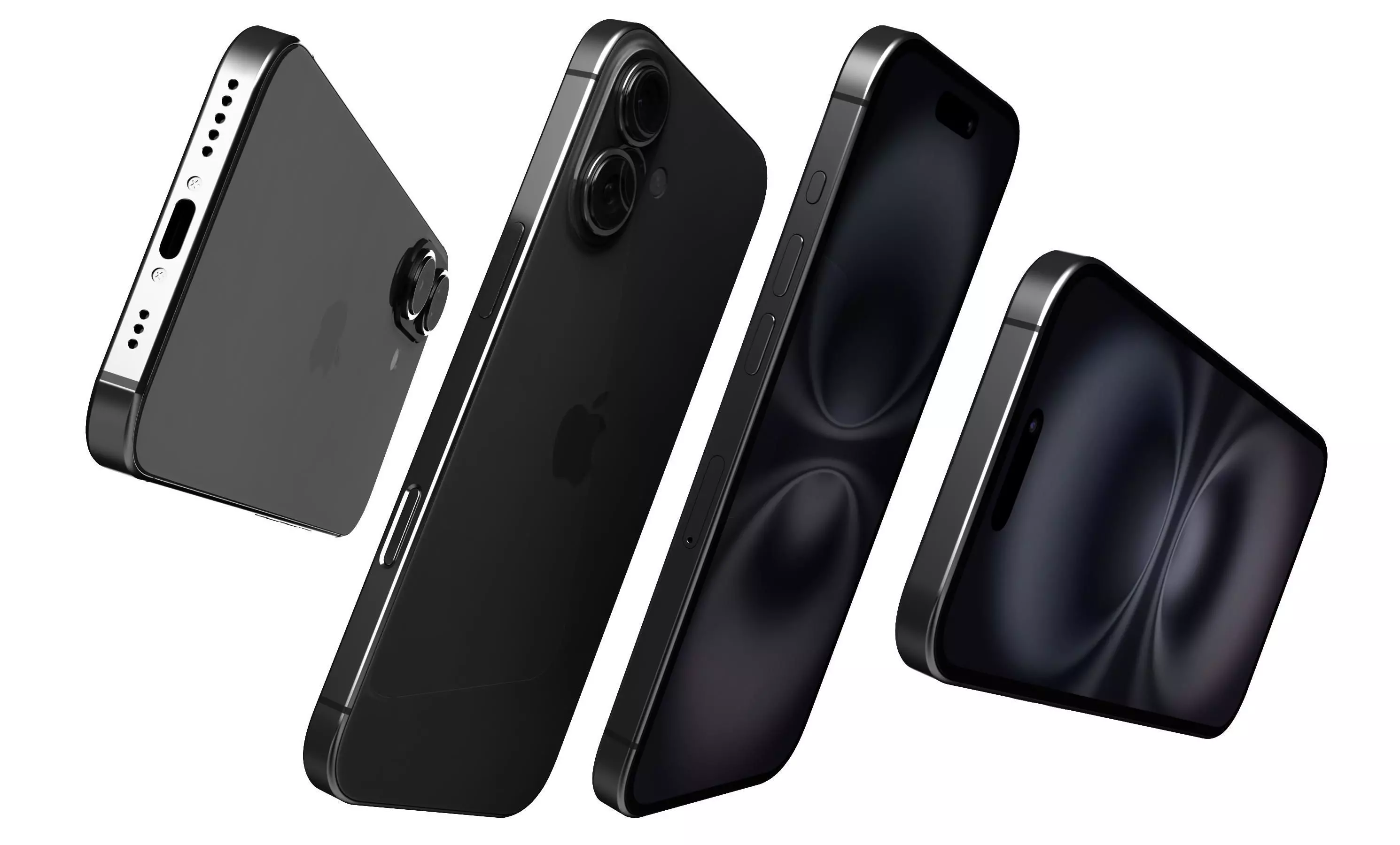 Apple iPhone 16 Black High Poly 3D model_5