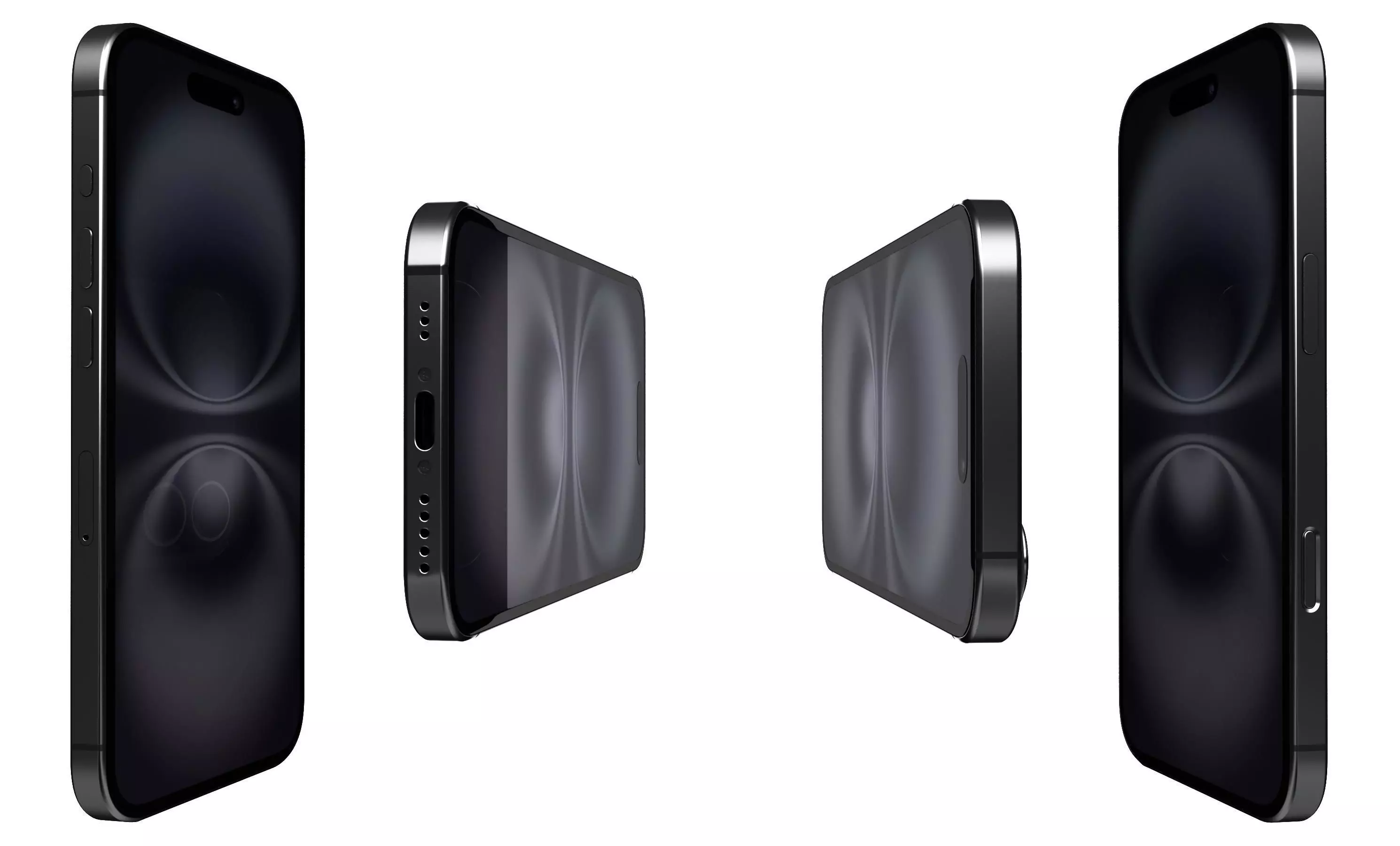 Apple iPhone 16 Black High Poly 3D model_2