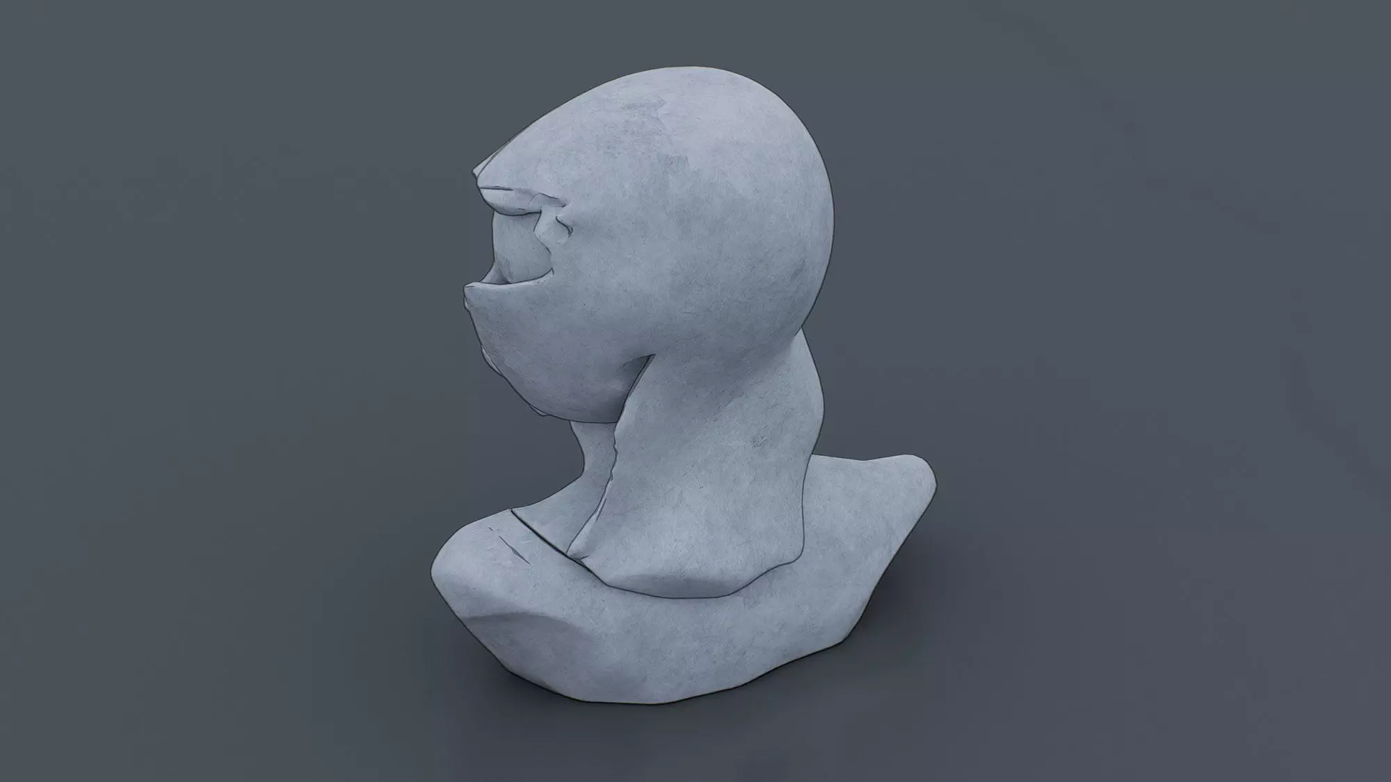 Female bust Low-poly 3D model_5