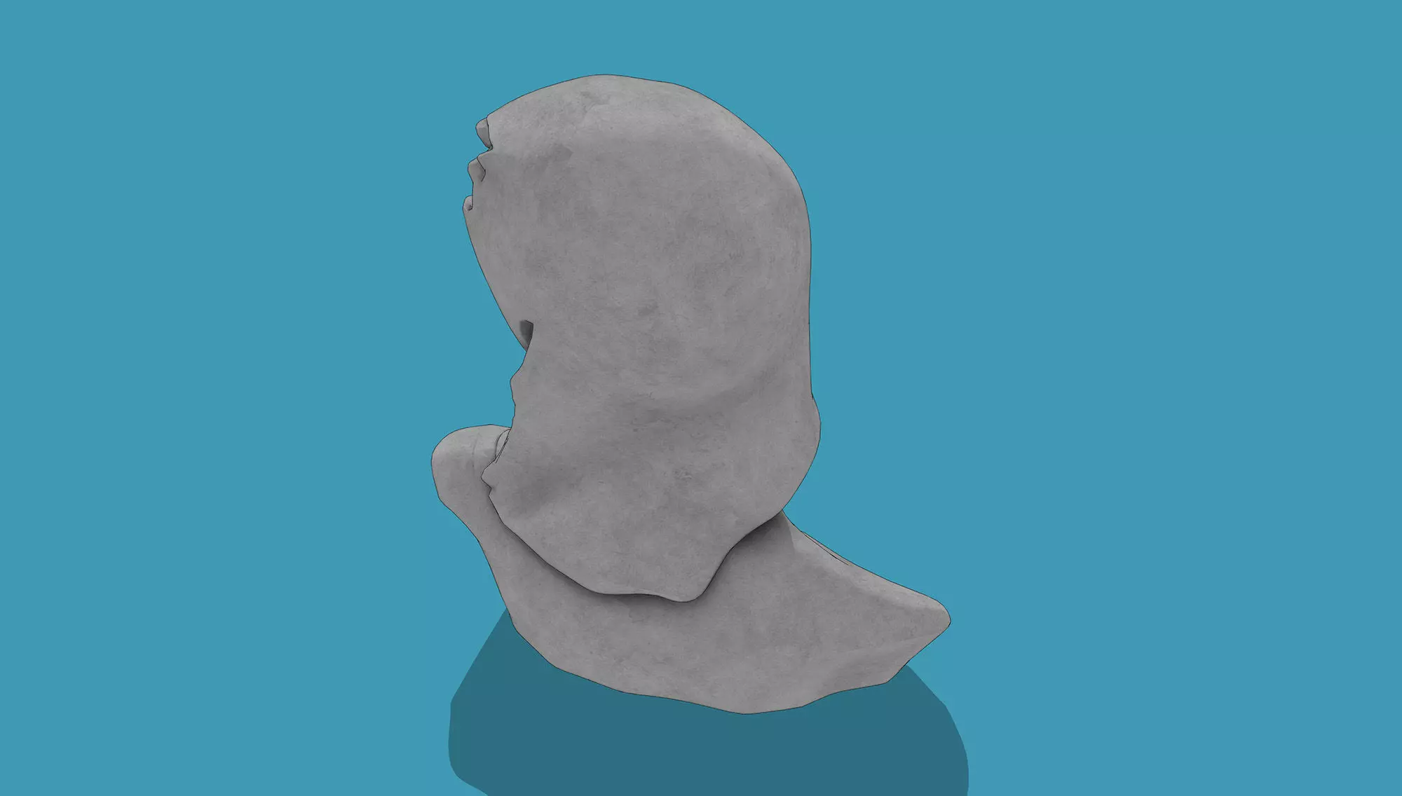 Female bust Low-poly 3D model_2