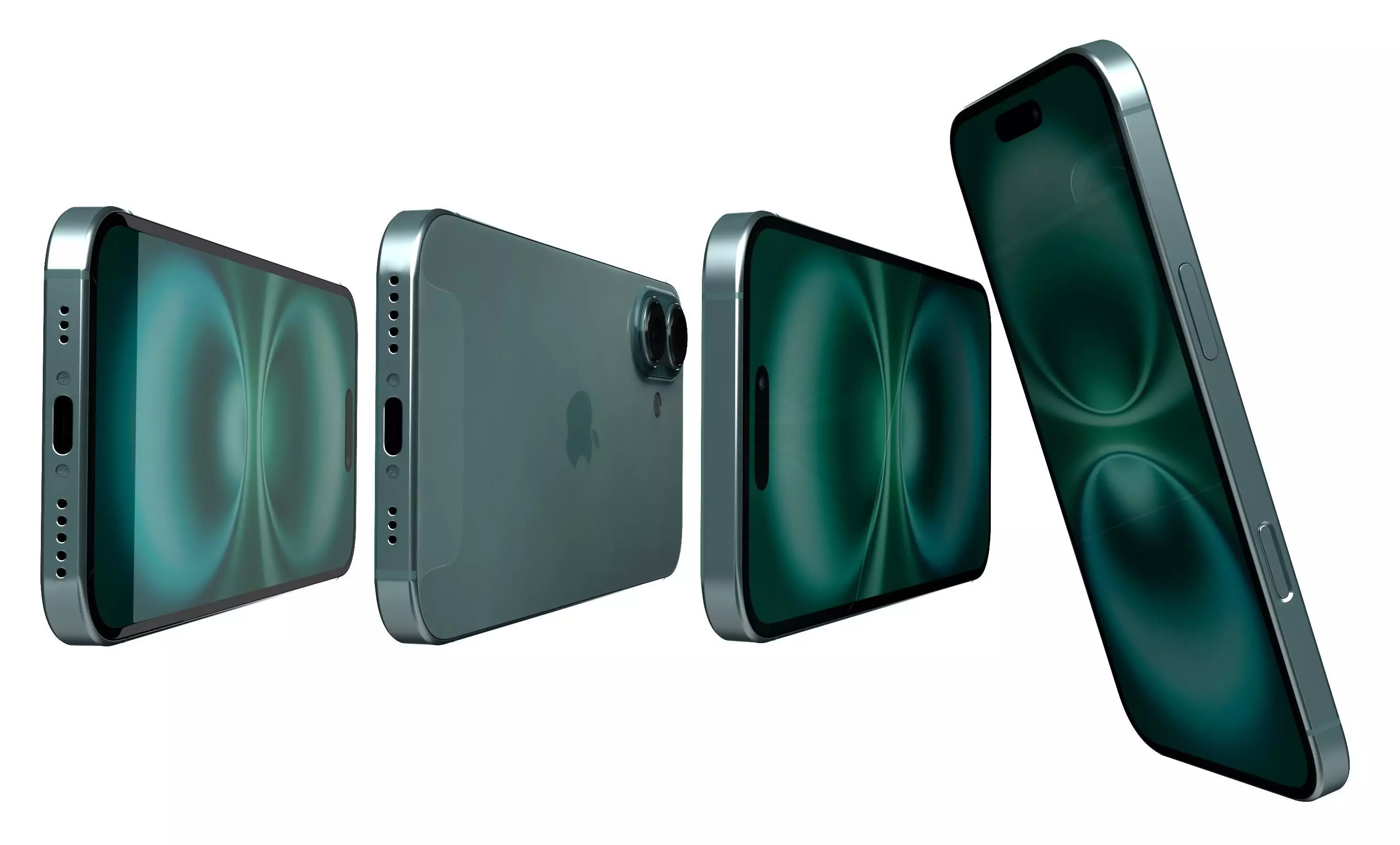 Apple iPhone 16 Green High Poly  3D model_6