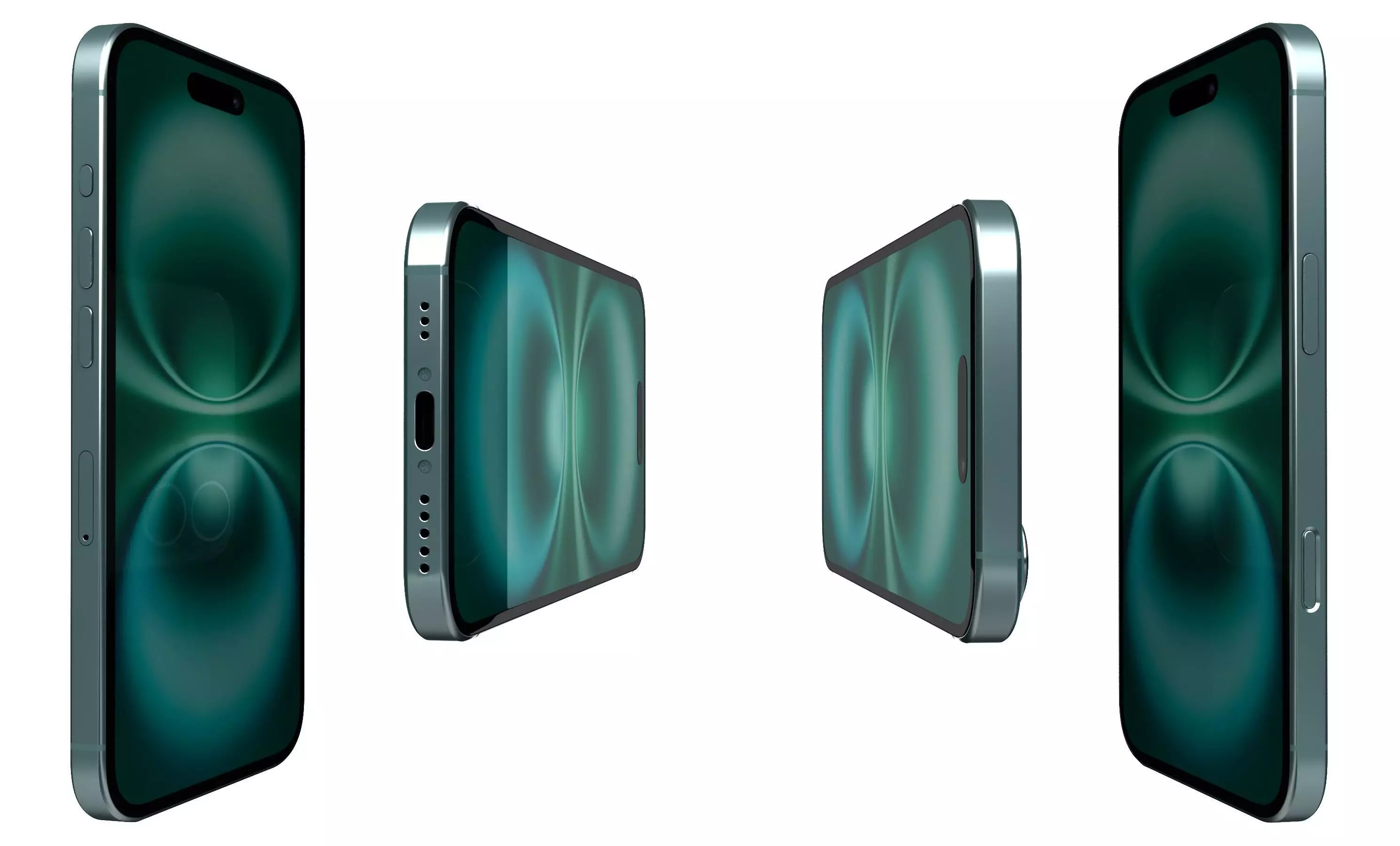 Apple iPhone 16 Green High Poly  3D model_2