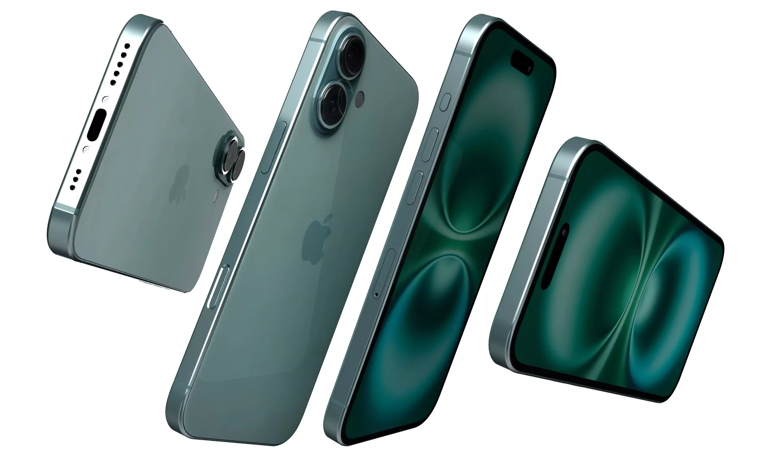 Apple iPhone 16 Green High Poly  3D model_5