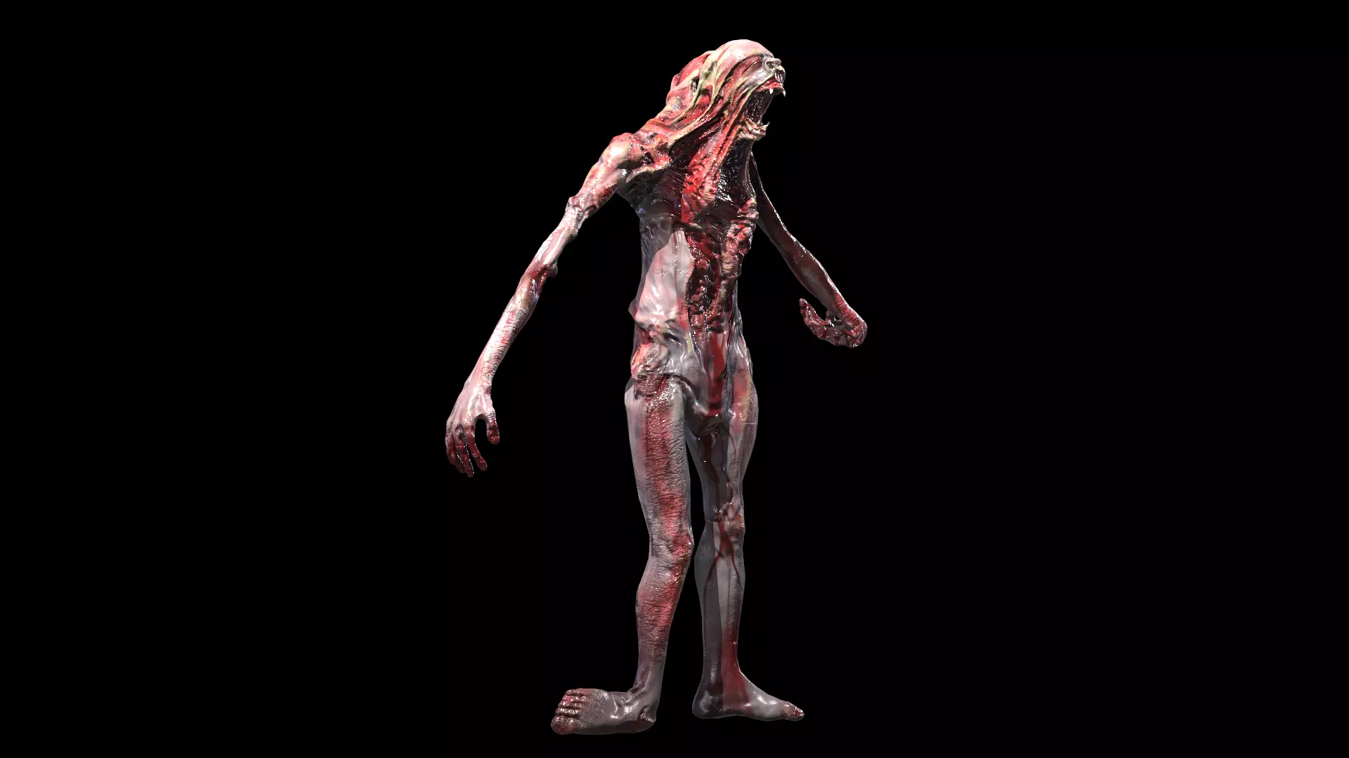 Alien Mutant Zombie 2 Low-poly 3D model_10
