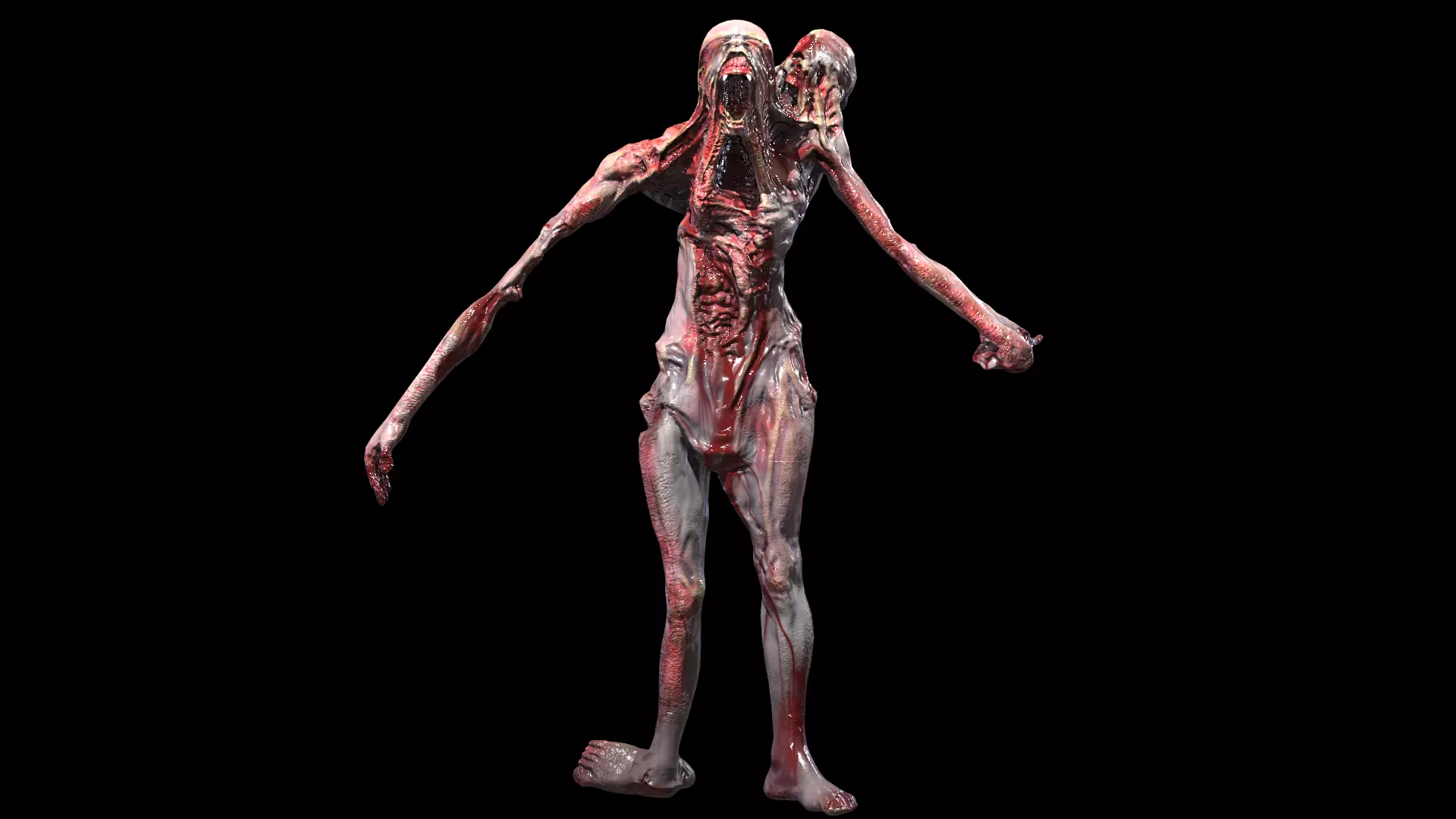 Alien Mutant Zombie 2 Low-poly 3D model_8