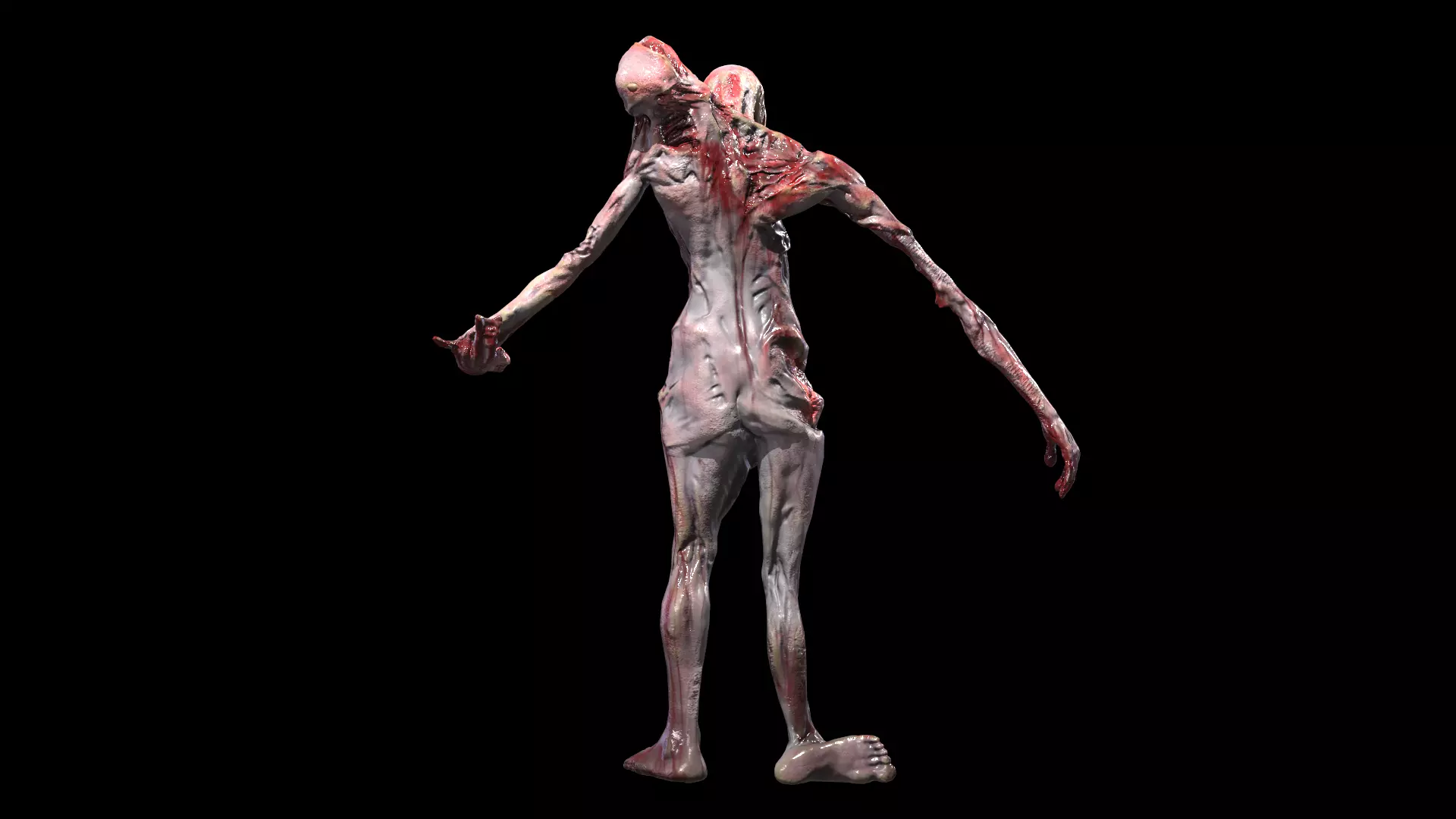 Alien Mutant Zombie 2 Low-poly 3D model_11