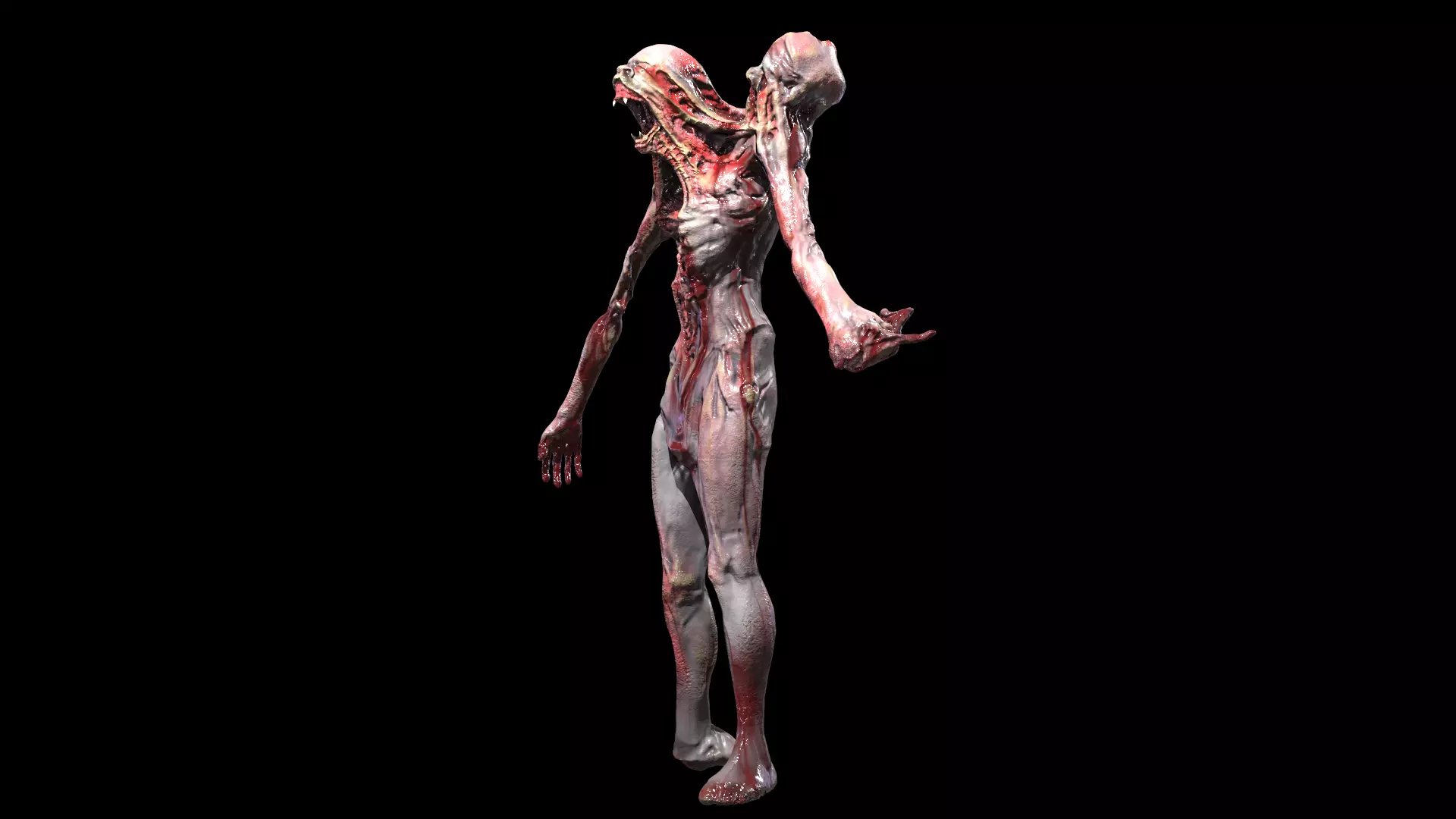 Alien Mutant Zombie 2 Low-poly 3D model_9