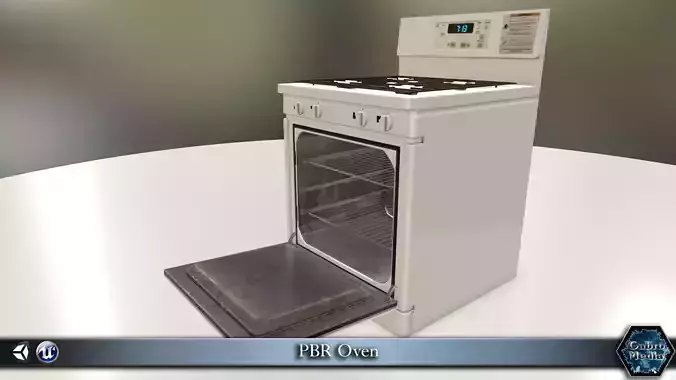 PBR Oven box on table Low-poly 3D model