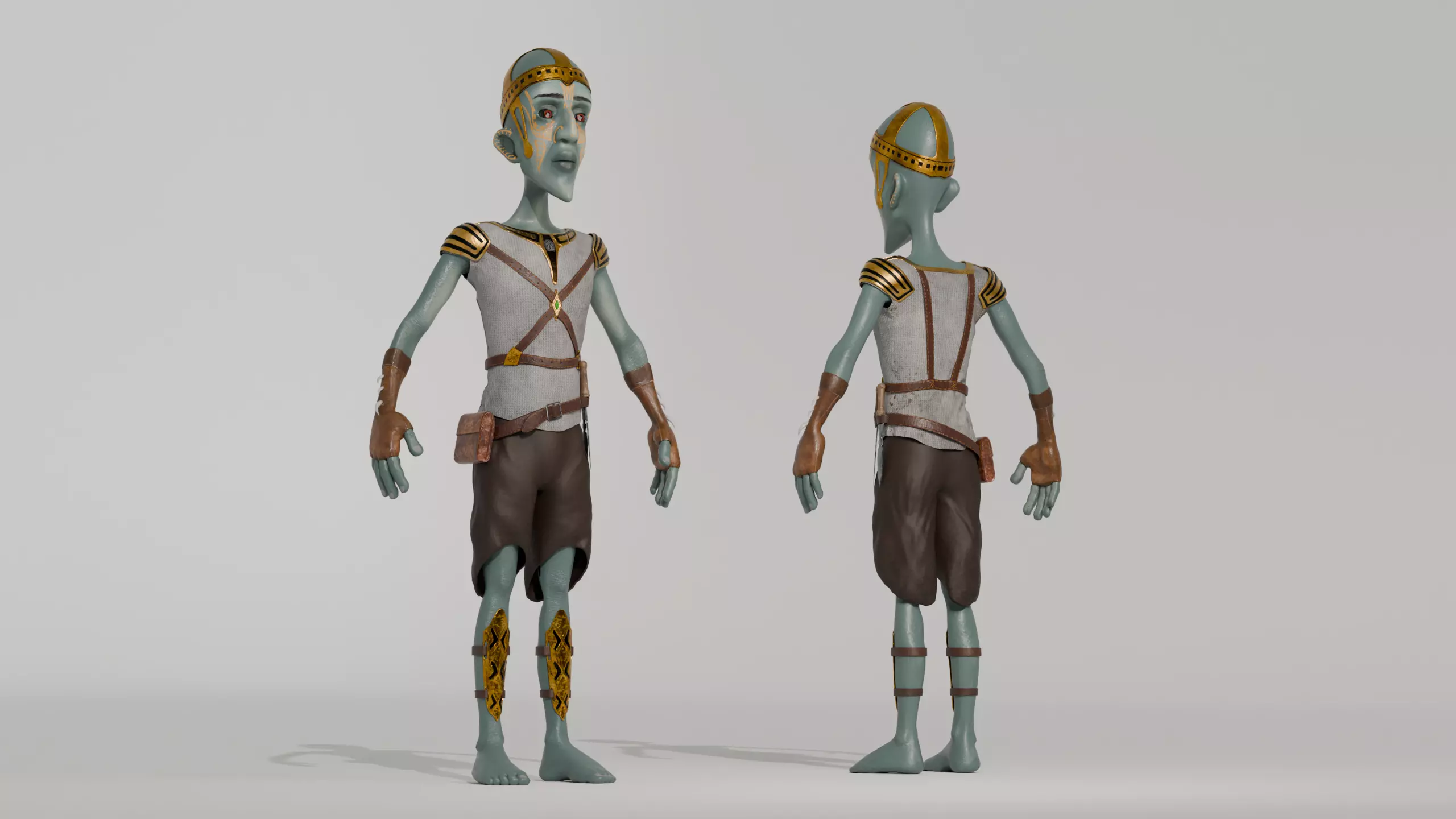 Stylized Alien Character Low-poly 3D model_1