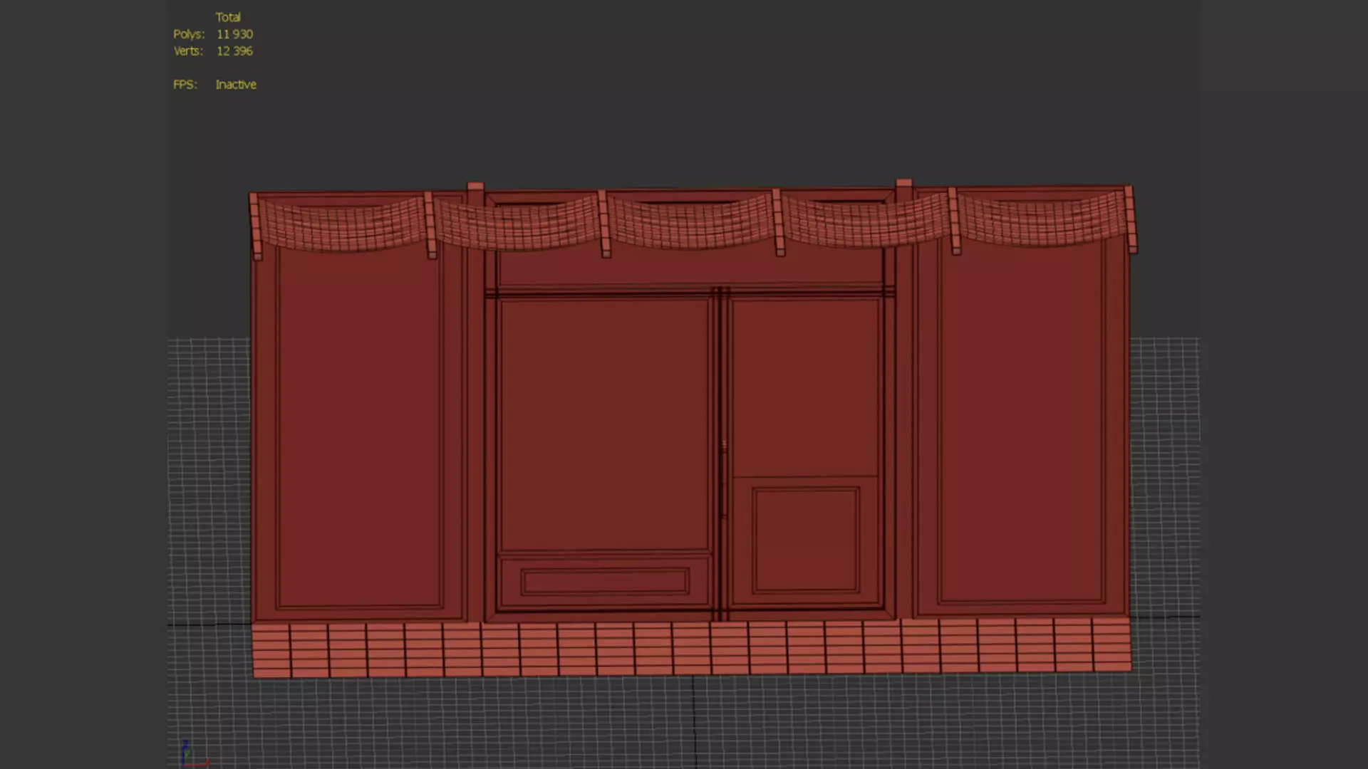 Cafe Facade Element 3D model_5