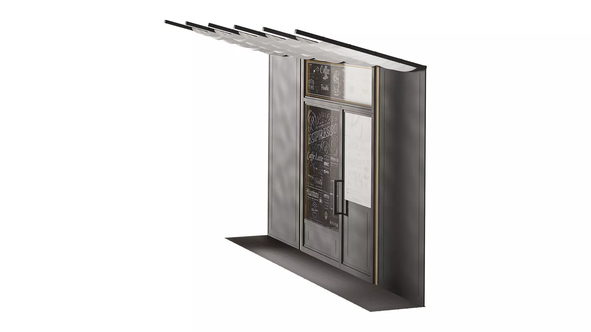 Cafe Facade Element 3D model_2