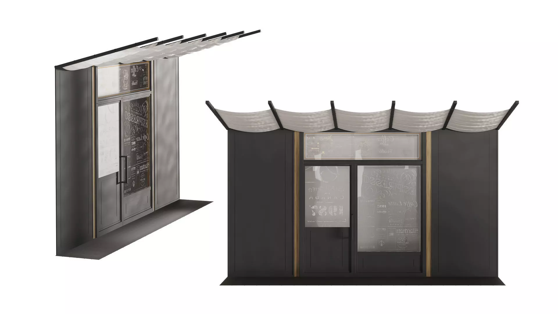 Cafe Facade Element 3D model_3