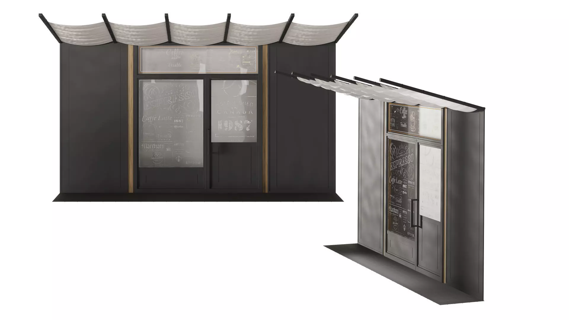 Cafe Facade Element 3D model_0