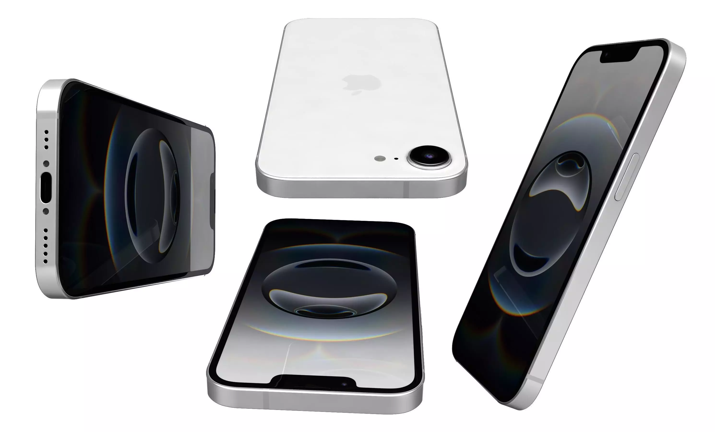 Apple iPhone 16e White High Poly 3D model_7