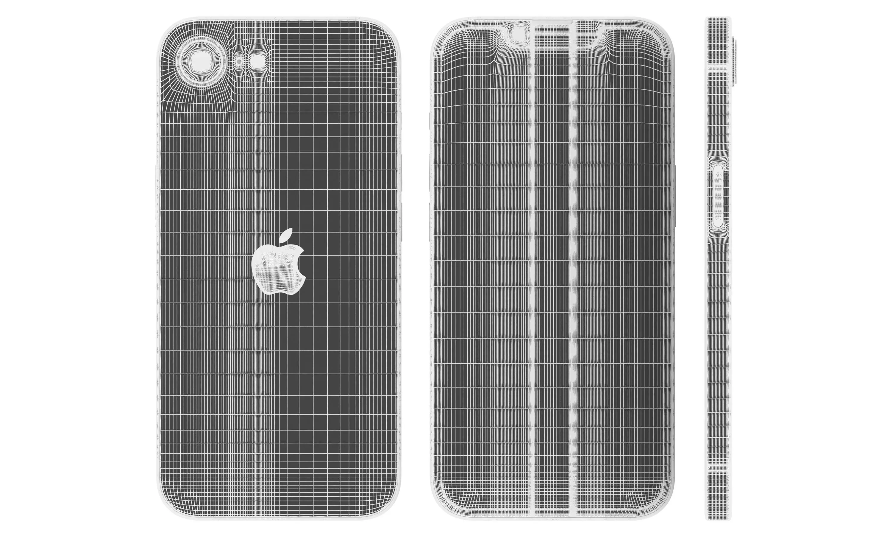 Apple iPhone 16e White High Poly 3D model_12