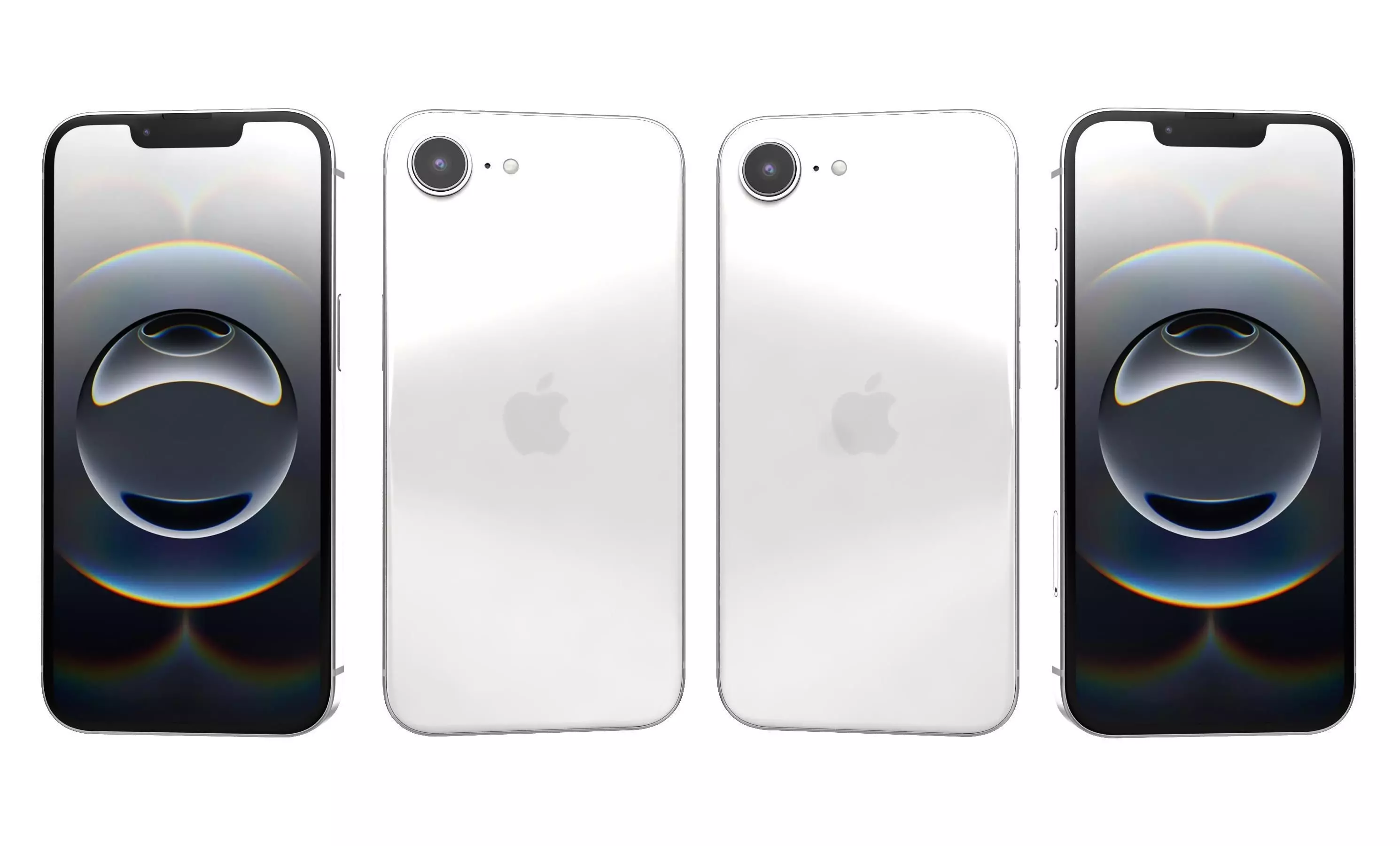 Apple iPhone 16e White High Poly 3D model_25
