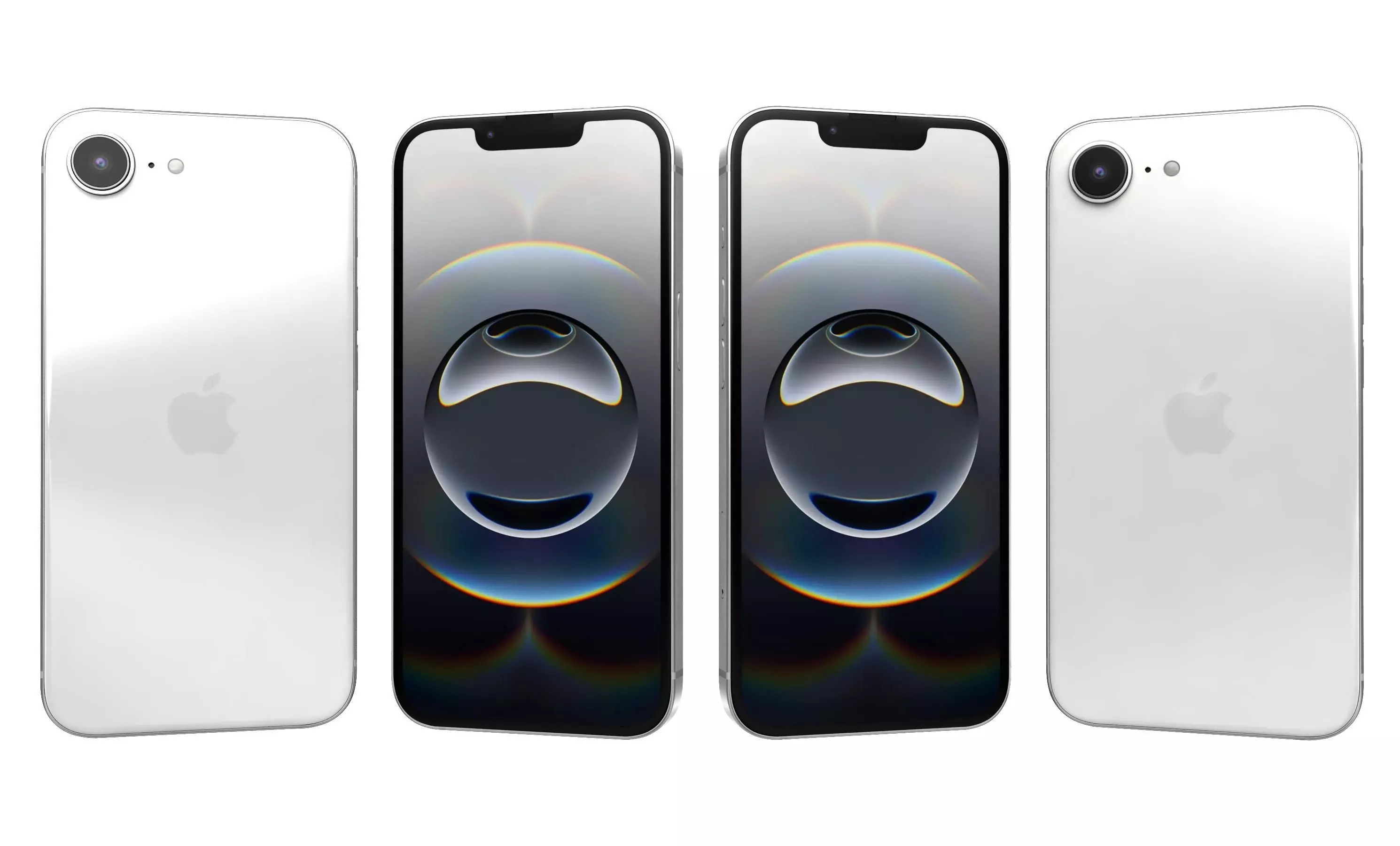 Apple iPhone 16e White High Poly 3D model_0