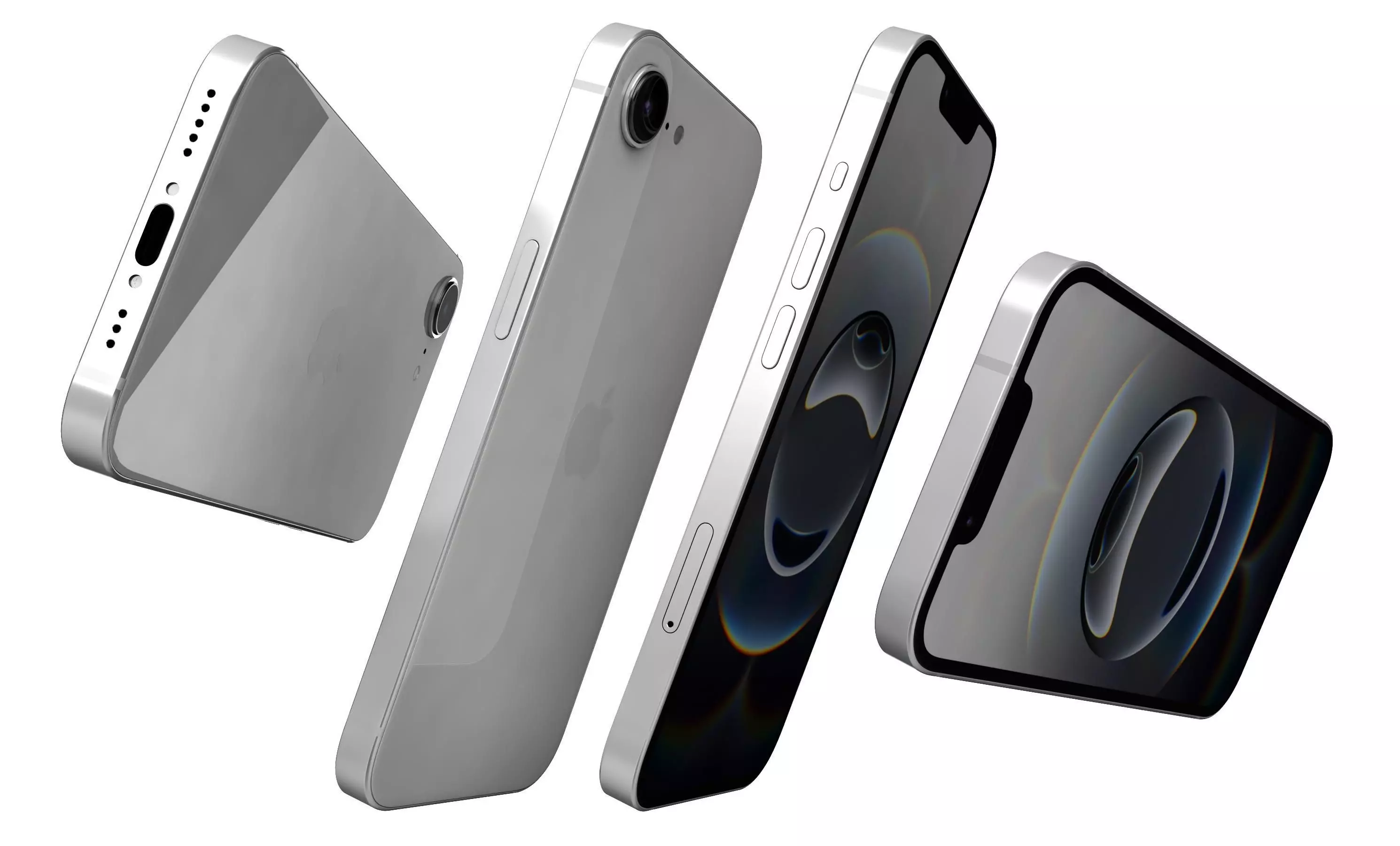 Apple iPhone 16e White High Poly 3D model_5