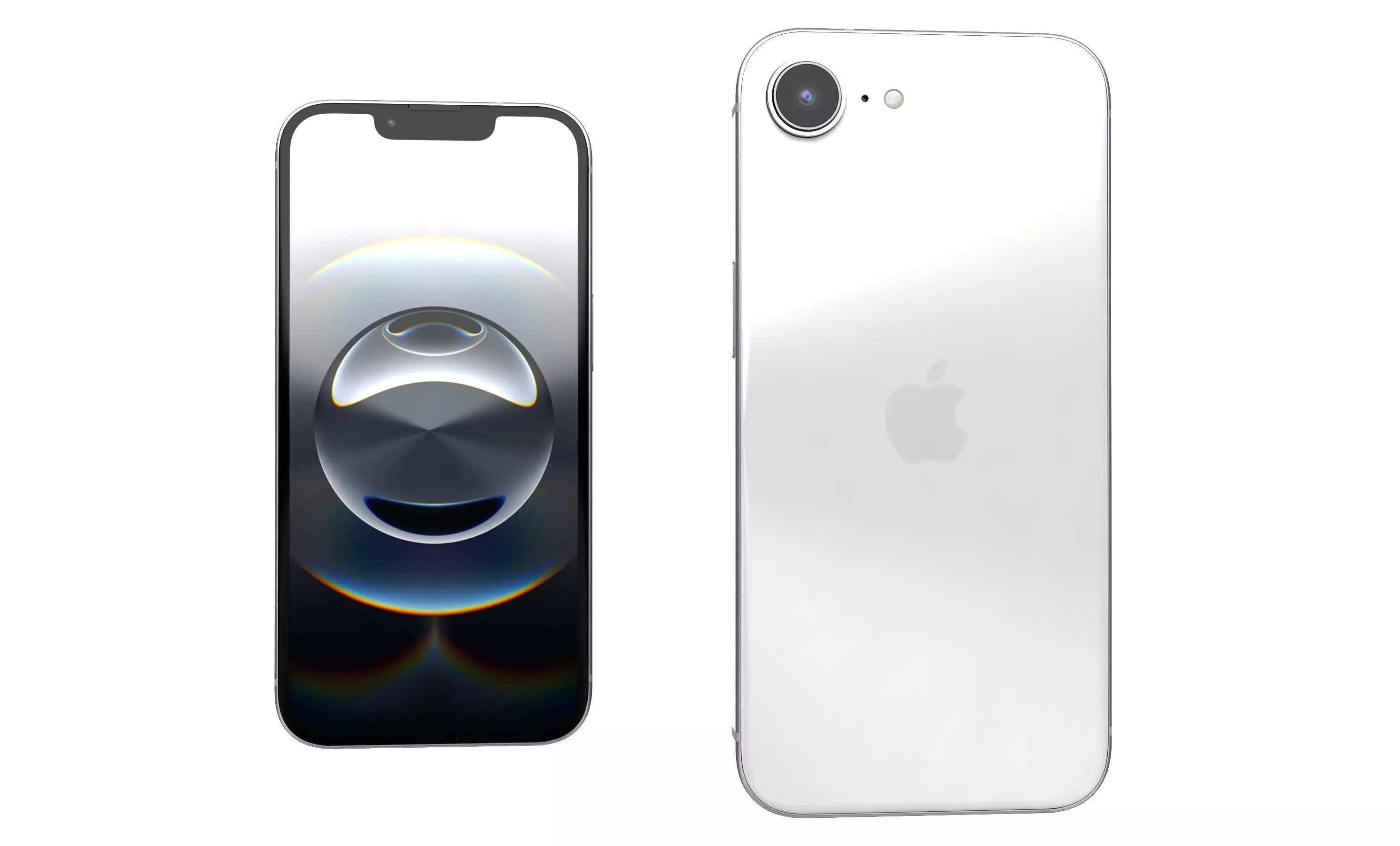 Apple iPhone 16e White High Poly 3D model_1