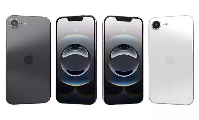 Apple iPhone 16e Black And White High Poly 