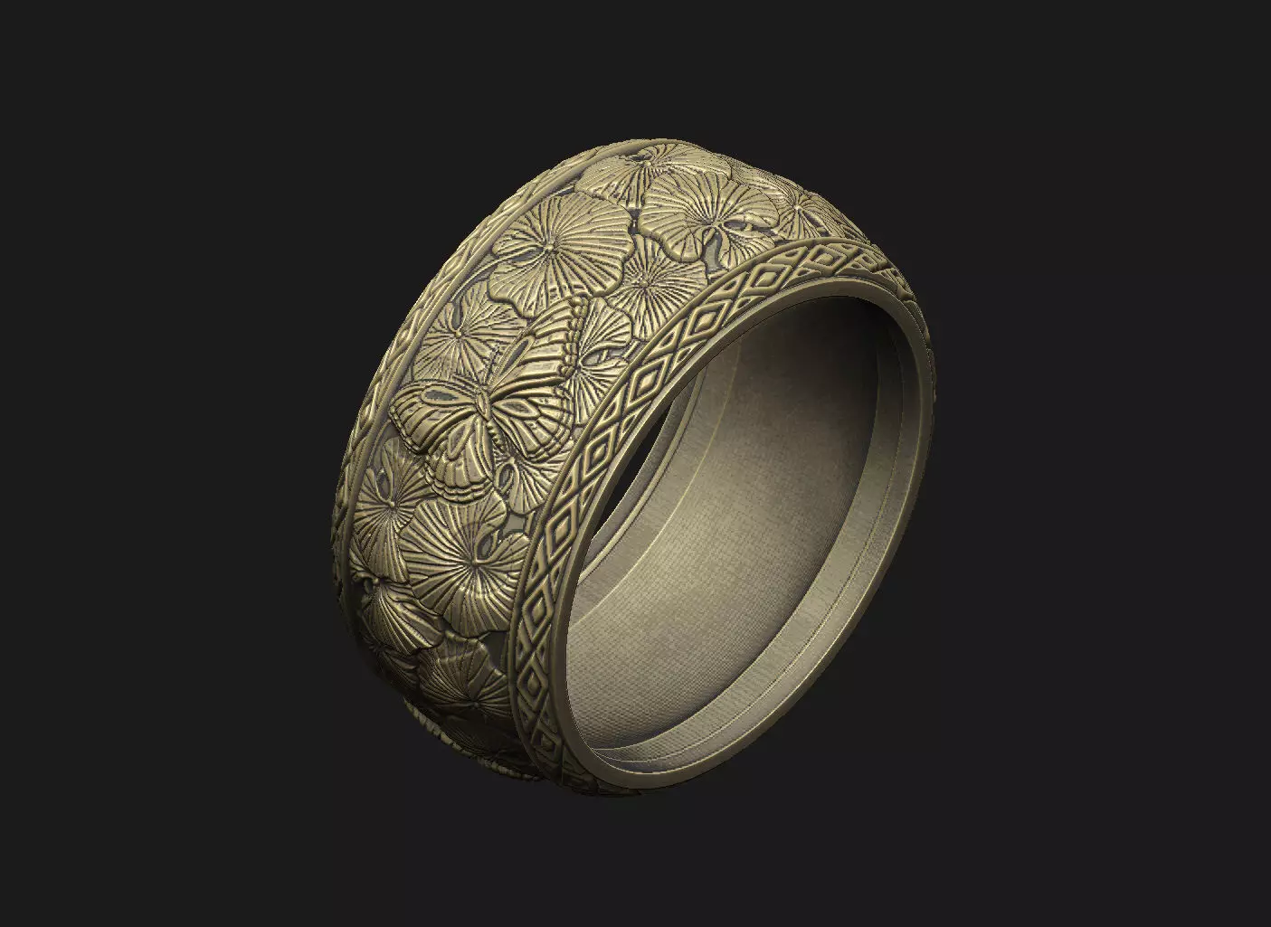 wild band metal gift cnc soft round trim classic old leaf deco 3D print model