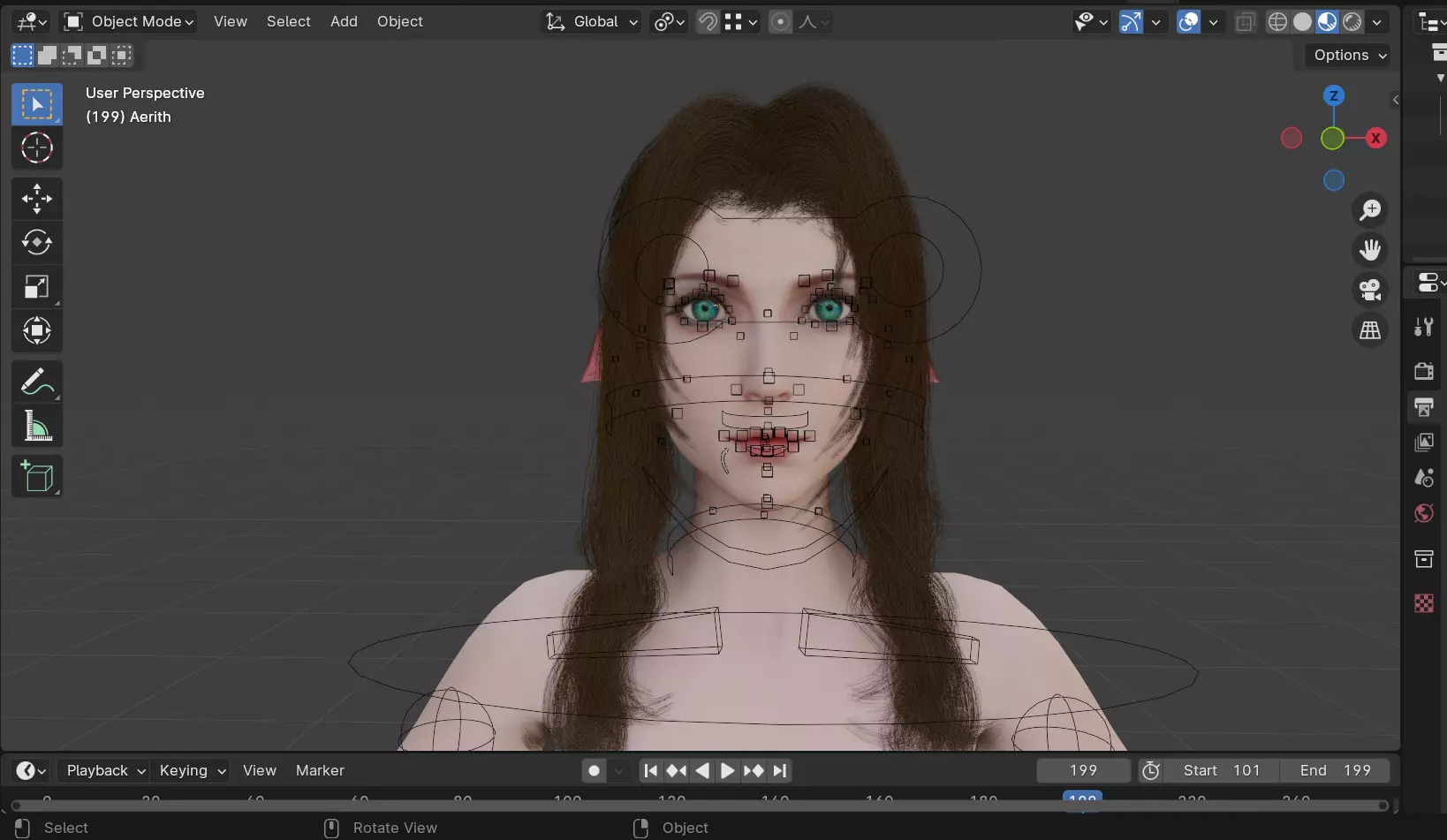 Aerith Gainsborough Low-poly 3D model_10
