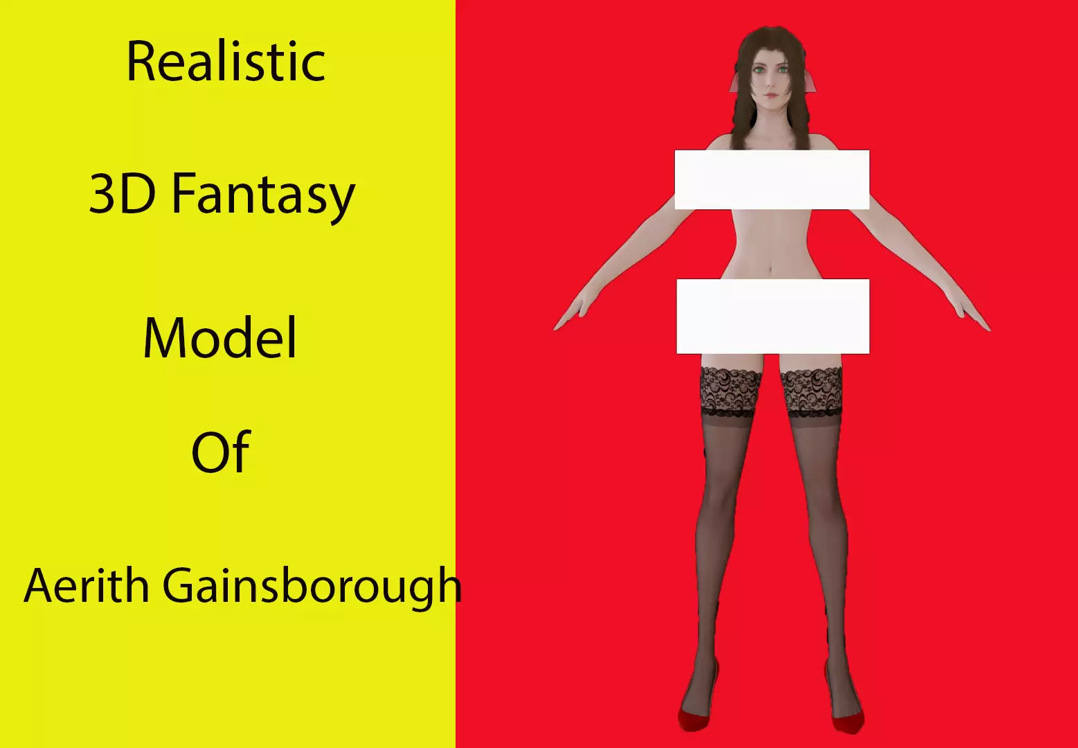 Aerith Gainsborough Low-poly 3D model_0