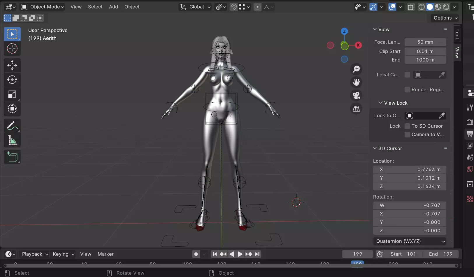 Aerith Gainsborough Low-poly 3D model_11