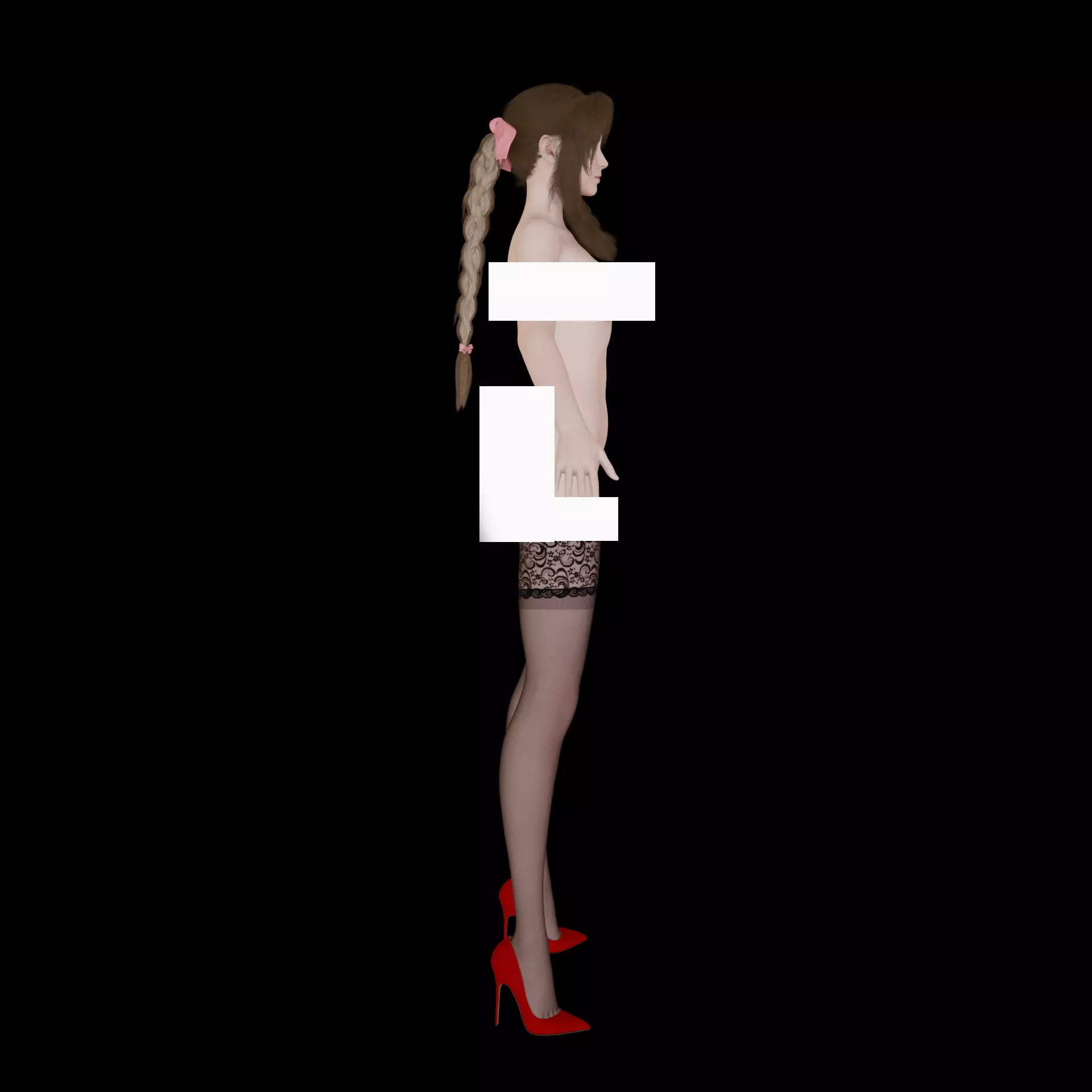 Aerith Gainsborough Low-poly 3D model_2