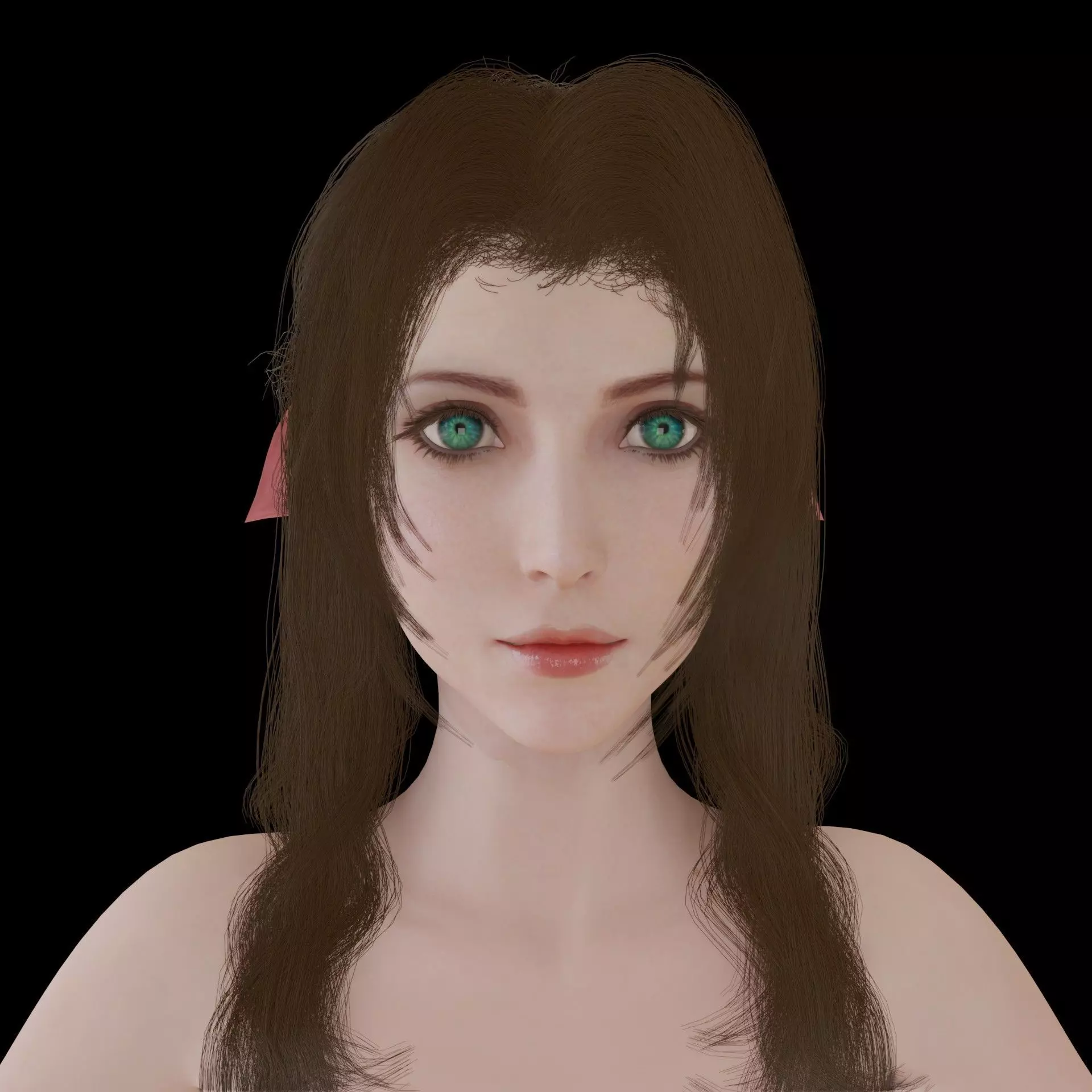 Aerith Gainsborough Low-poly 3D model_5