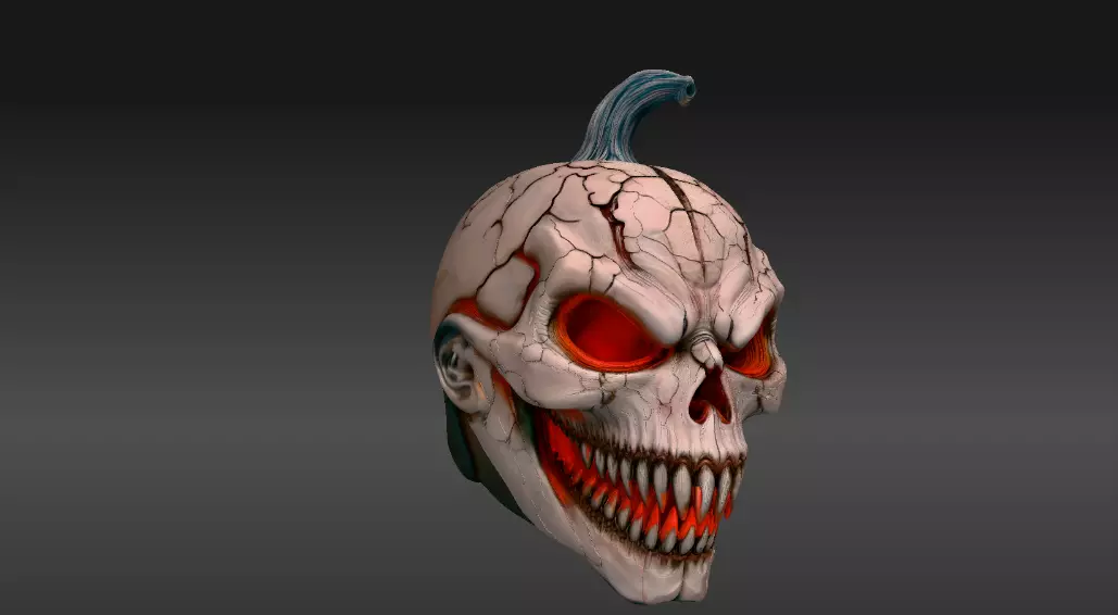 Horror Lava Pumpkin Face Pumpkin 3D Model Halloween Jack 3D print model_4