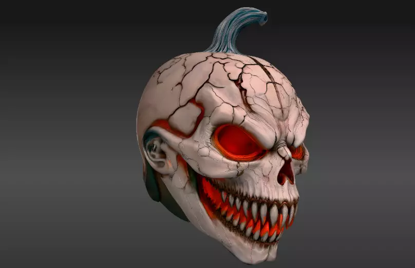 Horror Lava Pumpkin Face Pumpkin 3D Model Halloween Jack 3D print model_5