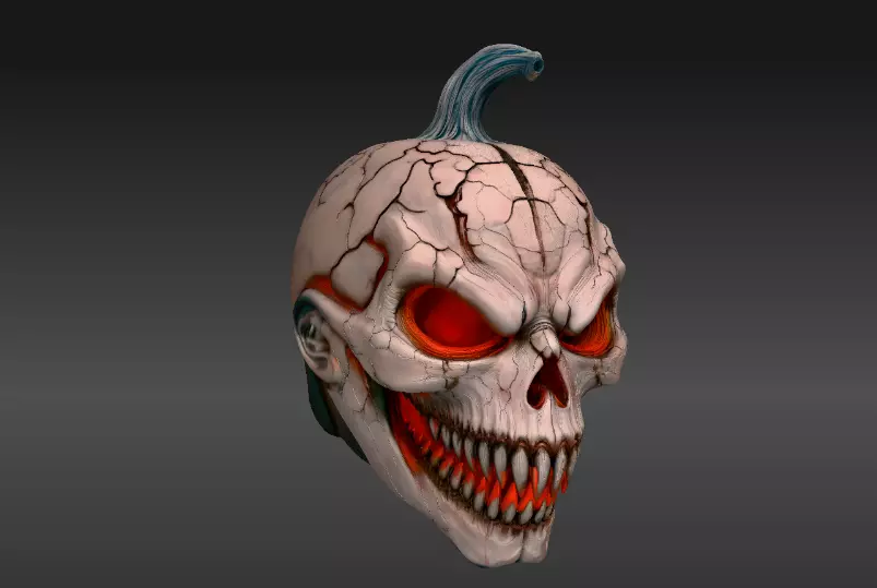 Horror Lava Pumpkin Face Pumpkin 3D Model Halloween Jack 3D print model_9