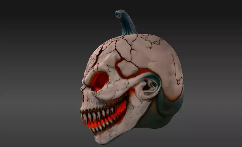 Horror Lava Pumpkin Face Pumpkin 3D Model Halloween Jack 3D print model_13