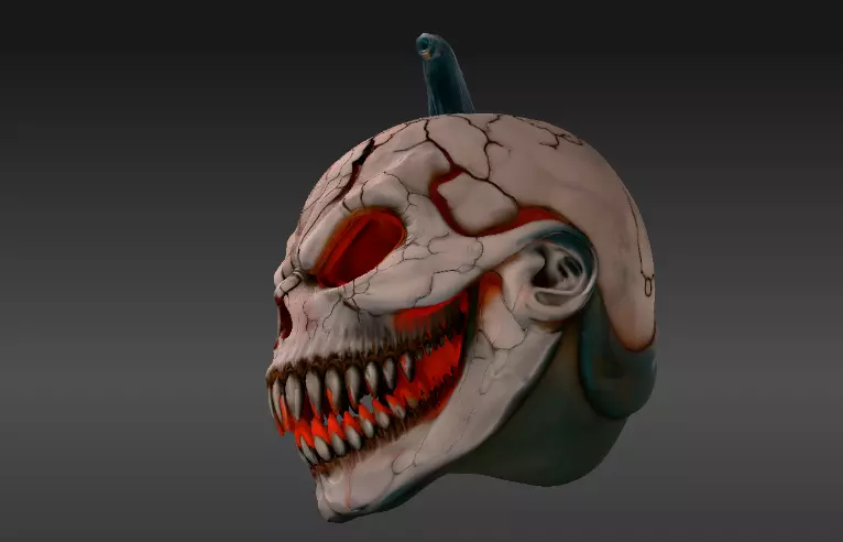 Horror Lava Pumpkin Face Pumpkin 3D Model Halloween Jack 3D print model_2