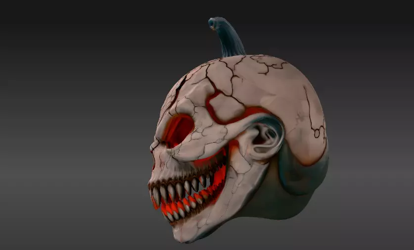 Horror Lava Pumpkin Face Pumpkin 3D Model Halloween Jack 3D print model_8