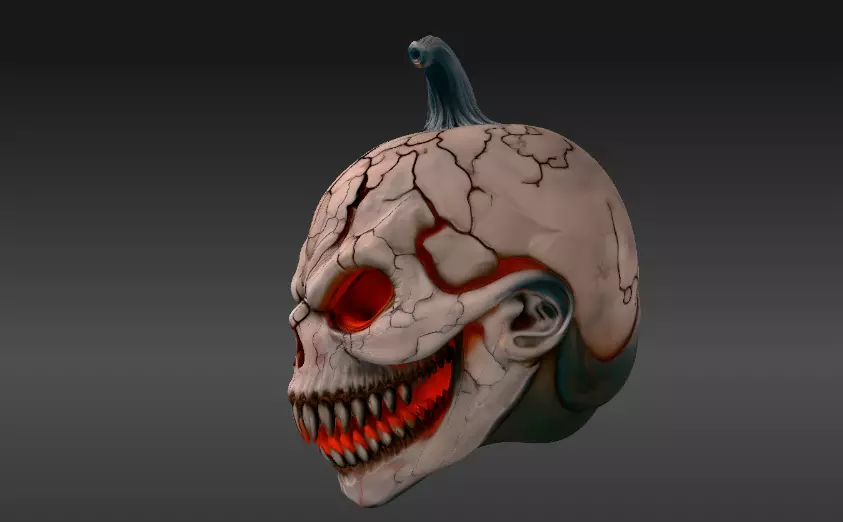 Horror Lava Pumpkin Face Pumpkin 3D Model Halloween Jack 3D print model_6