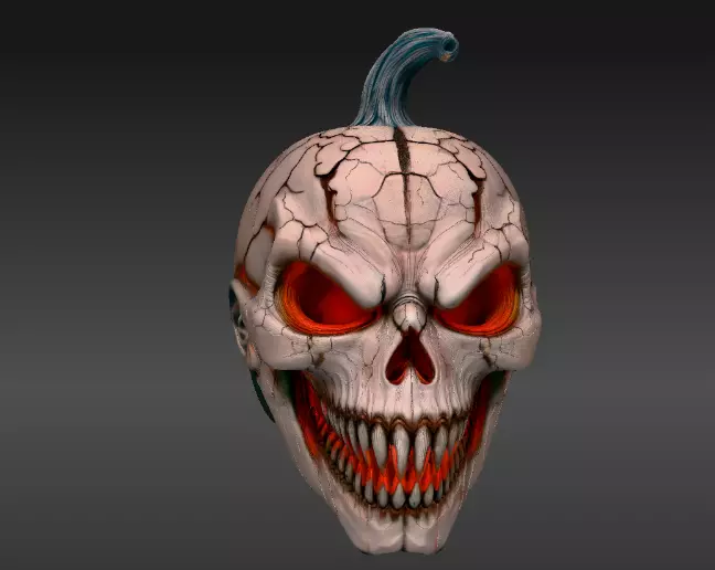 Horror Lava Pumpkin Face Pumpkin 3D Model Halloween Jack 3D print model_12