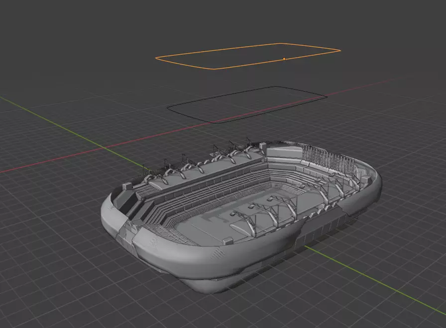 Futuristic Low Poly Stadium Modular Game-Ready Arena Low-poly 3D model_4