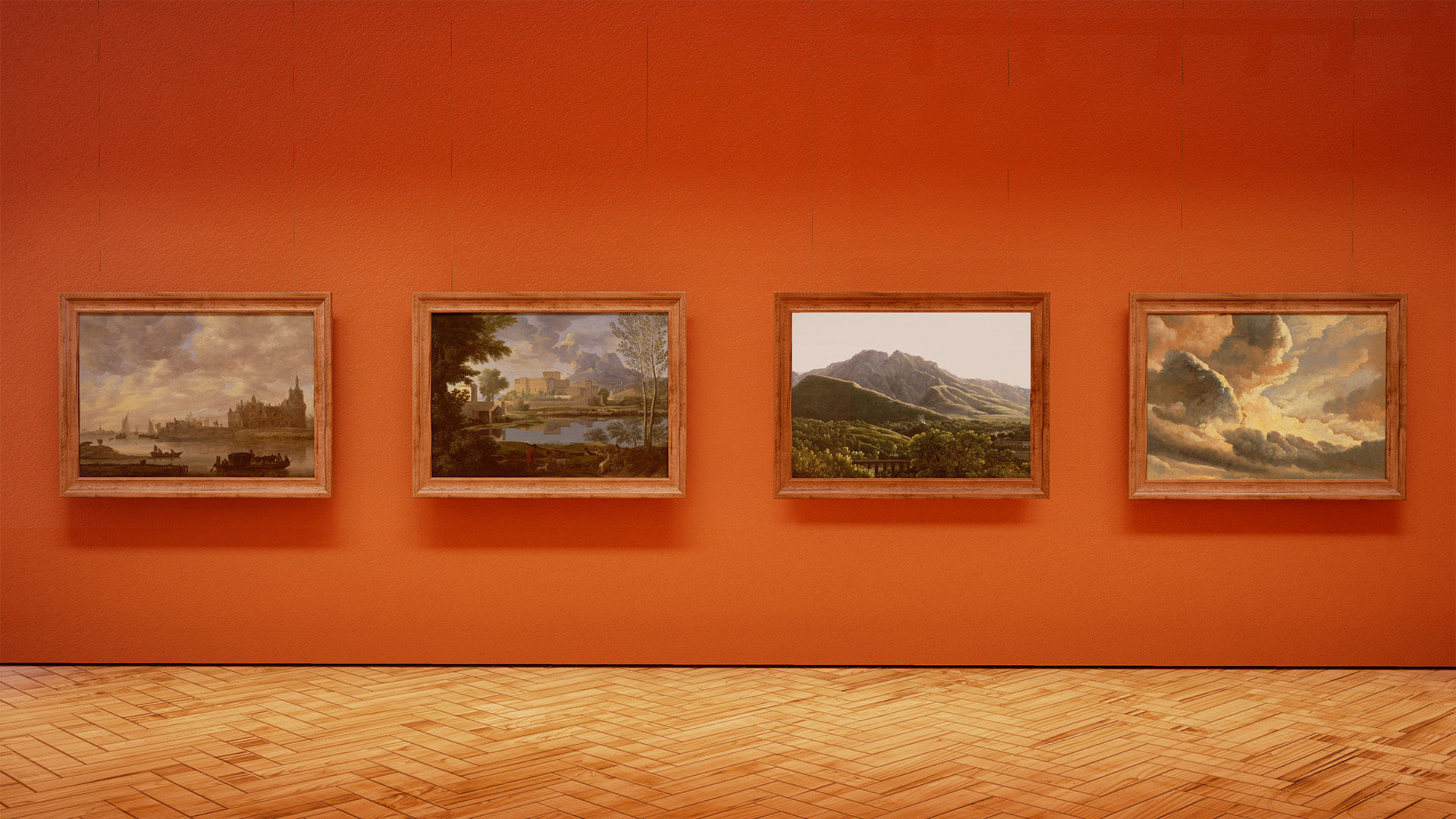 Classical landscape paintings Low-poly 3D model_4