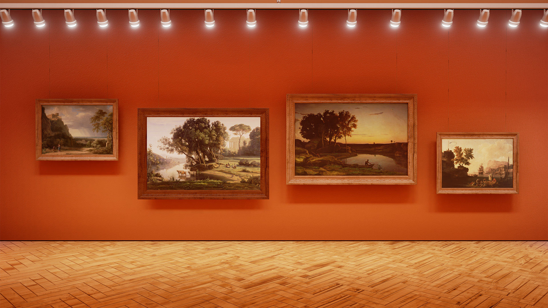 Classical landscape paintings Low-poly 3D model_1