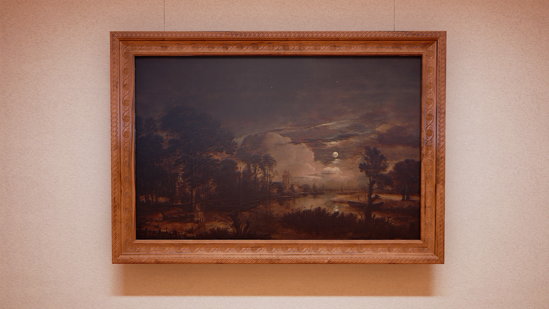 Classical landscape paintings Low-poly 3D model_2