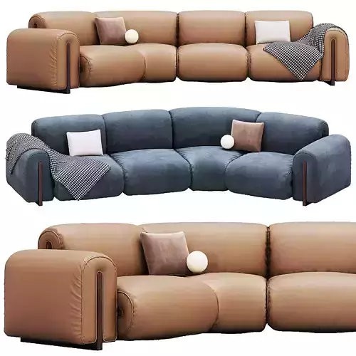  Colle Sectional Sofa With Right Wedge By Natuzzi