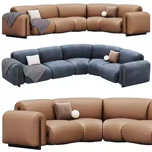 Colle Sectional Sofa With Corner On Right Side By Natuzzi