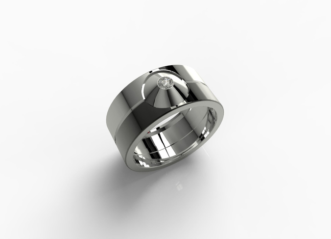 Anello Fascia con diamante Uomo Vuitton  3D print model