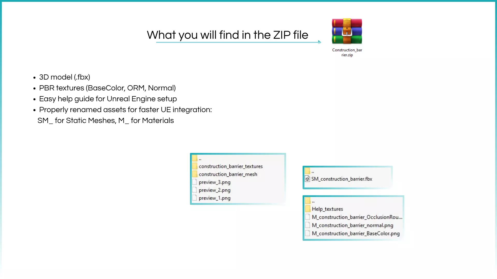 Construction Barrier Realistic Low-Poly Low-poly 3D model_4