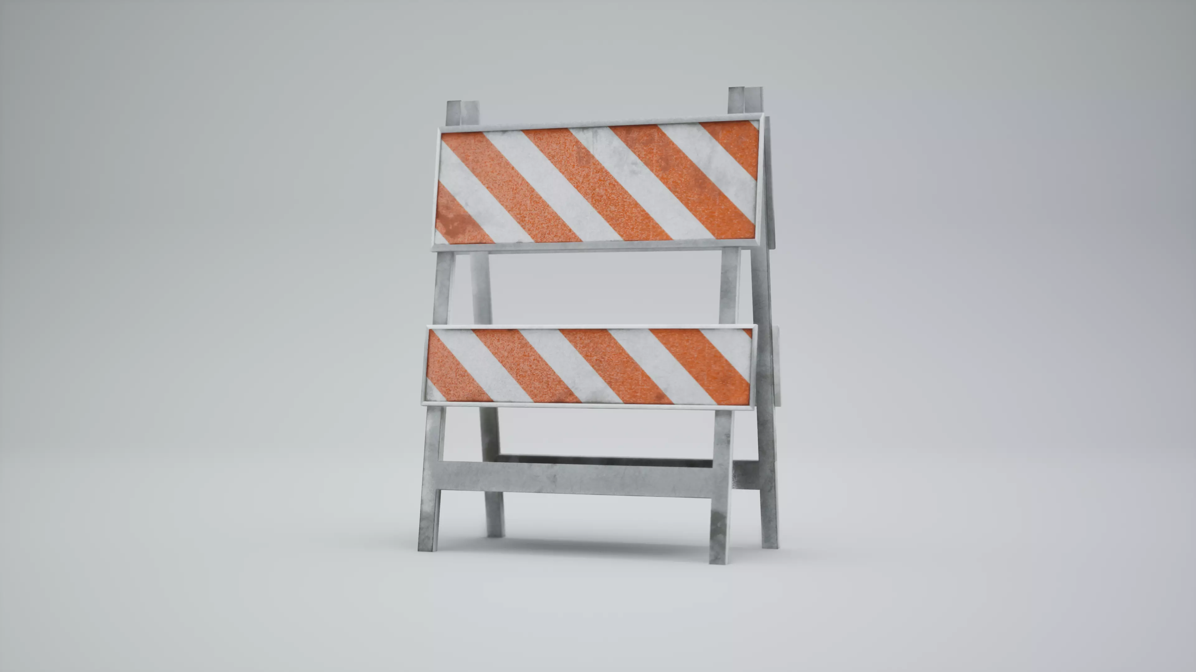 Construction Barrier Realistic Low-Poly Low-poly 3D model_0