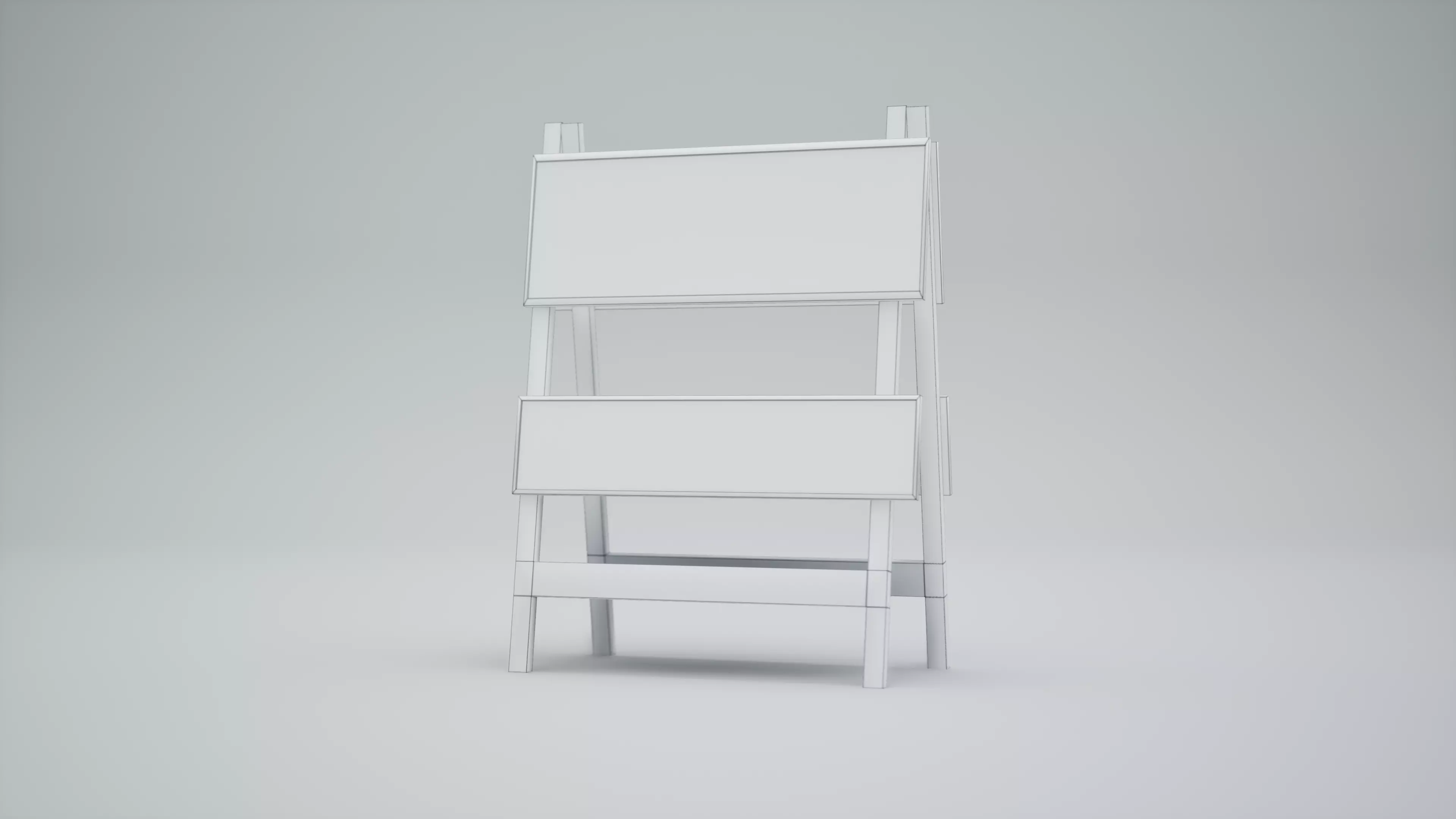 Construction Barrier Realistic Low-Poly Low-poly 3D model_3