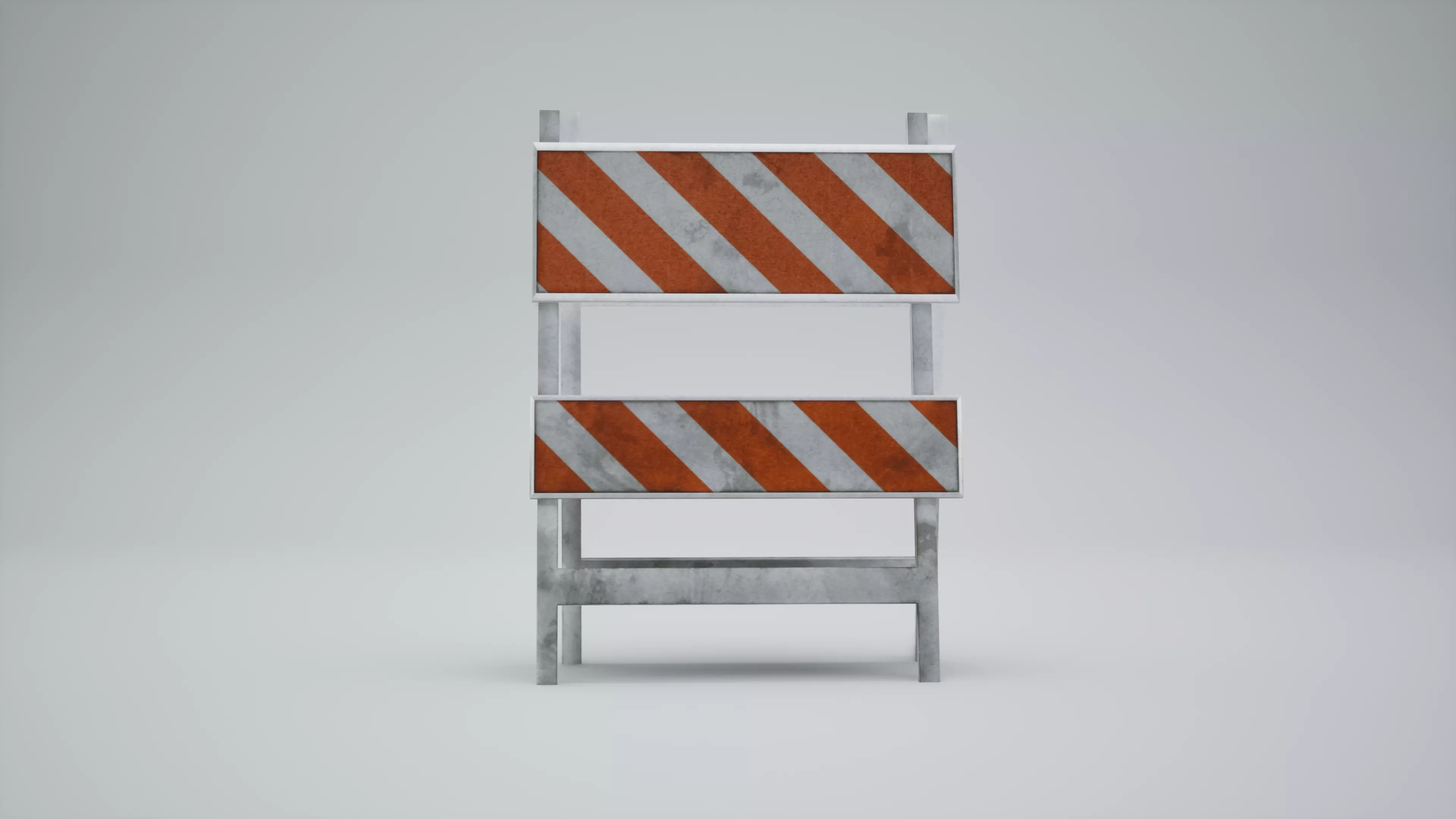 Construction Barrier Realistic Low-Poly Low-poly 3D model_2